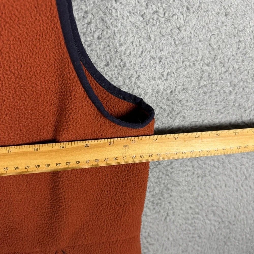 The North Face Mens Full Zip Fleece Vest Large Burnt Orange Navy Blue Outdoors